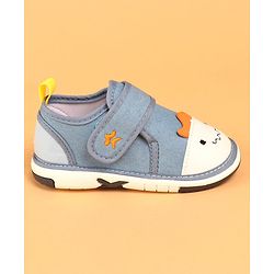 Cute Walk by Babyhug Casual Shoes With Velcro Closure Animal Patch - Blue