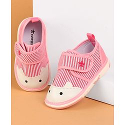 Cute Walk by Babyhug Velcro Closure Musical Stripe Casual Shoes - Pink