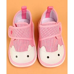 Cute Walk by Babyhug Velcro Closure Musical Stripe Casual Shoes - Pink