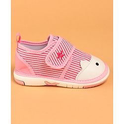 Cute Walk by Babyhug Velcro Closure Musical Stripe Casual Shoes - Pink
