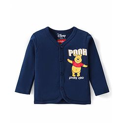 Babyhug Disney Cotton Knit Full Sleeves Front Open Jhablas With Stripes & Winnie The Pooh Graphics Pack of 3 - Red Green & Blue