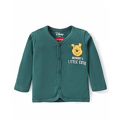 Babyhug Disney Cotton Knit Full Sleeves Front Open Jhablas With Stripes & Winnie The Pooh Graphics Pack of 3 - Red Green & Blue