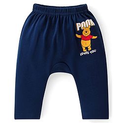 Babyhug Disney Full Length Interlock Diaper Leggings With Winnie the Pooh Graphics Pack of 3 - Navy Red & Dark Green