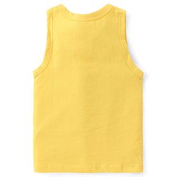 Babyhug 100% Cotton Single Jersey Knit Sleeveless Sandos with Stripes & Dino Print Pack of 3 - Yellow & Blue