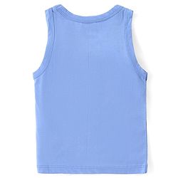 Babyhug 100% Cotton Single Jersey Knit Sleeveless Sandos with Stripes & Vehicle Print Pack of 3 - White & Blue