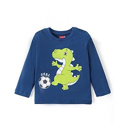Babyhug Cotton Knit Full Sleeves Night Suits With Football & Dino Print Pack Of 2 - Green & Blue