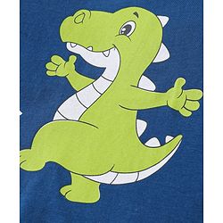 Babyhug Cotton Knit Full Sleeves Night Suits With Football & Dino Print Pack Of 2 - Green & Blue