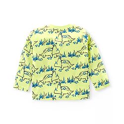 Babyhug Cotton Knit Full Sleeves Night Suit With Dino Print - Green
