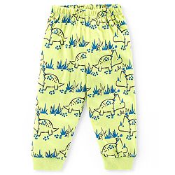 Babyhug Cotton Knit Full Sleeves Night Suit With Dino Print - Green