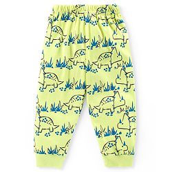 Babyhug Cotton Knit Full Sleeves Night Suit With Dino Print - Green