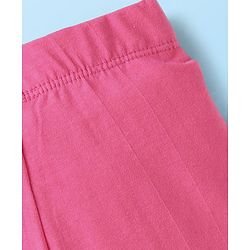 Babyhug Cotton Lycra Full Length Solid Colour Leggings Pack of 5 -  Red Pink & Black
