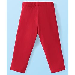 Babyhug Cotton Lycra Full Length Solid Colour Leggings Pack of 5 -  Red Pink & Black