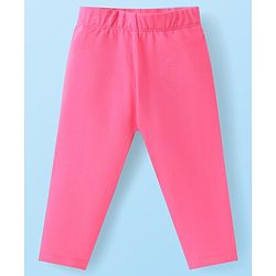 Babyhug Cotton Lycra Full Length Solid Colour Leggings Pack of 5 -  Red Pink & Black