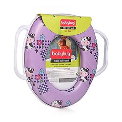 Babyhug Flower Print Baby Potty Seat with Handle -  Purple