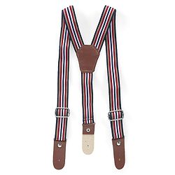 Babyhug Woven Full Sleeves Shirt & Trousers Set with Suspendor Bow & Hat - Maroon & Beige