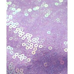 Babyhug Woven Cap Sleeves Glitter Mesh Dress With Bow Applique Sequins & Frill Detailing -  Lavender