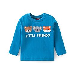 Babyhug Cotton Knit Full Sleeves Night Suit With Animals Print - Blue