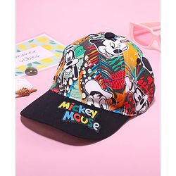 Babyhug Disney Cotton Woven Summer Camp With Mickey Mouse Print Black - Diameter 49 cm