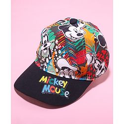 Babyhug Disney Cotton Woven Summer Camp With Mickey Mouse Print Black - Diameter 49 cm