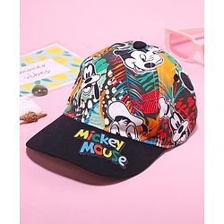 Babyhug Disney Cotton Woven Summer Camp With Mickey Mouse Print Black - Diameter 51 cm