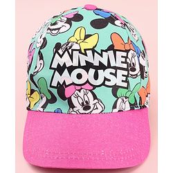 Babyhug Cotton Woven Cap With Minnie Mouse Graphics Pink - Circumference 60 cm