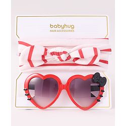 Babyhug Headbands with Bow & Sunglasses - Red