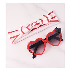 Babyhug Headbands with Bow & Sunglasses - Red