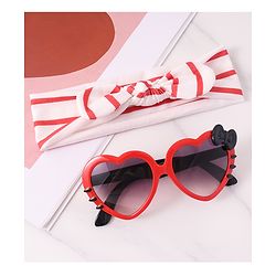 Babyhug Headbands with Bow & Sunglasses - Red