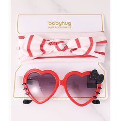 Babyhug Headbands with Bow & Sunglasses - Red