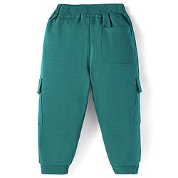 Babyhug Terry Knit Full Length Text Printed Lounge Pant - Teal Blue