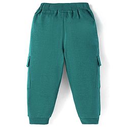 Babyhug Terry Knit Full Length Text Printed Lounge Pant - Teal Blue