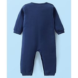Babyhug 100% Cotton Knit Full Sleeves Romper with Bear Print Pack of 2- Navy & White