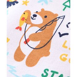 Babyhug 100% Cotton Knit Full Sleeves Romper with Bear Print Pack of 2- Navy & White