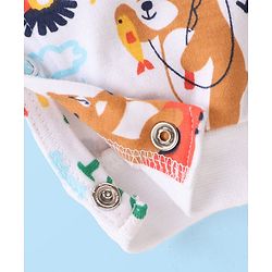Babyhug 100% Cotton Knit Full Sleeves Romper with Bear Print Pack of 2- Navy & White
