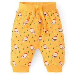 Babyhug Knit Full Length Santa Claus & Striped Diaper Pants Pack Of 3 - Multicolour