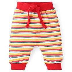 Babyhug Knit Full Length Santa Claus & Striped Diaper Pants Pack Of 3 - Multicolour