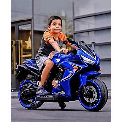 Babyhug CBR Rechargeable EV Battery Operated Ride On Bike with Music & LED Lights - Yellow