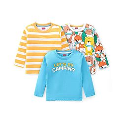 Babyhug 100% Cotton Knit Full Sleeves T-Shirt with Graphics Text Print - Blue main image 1