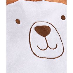 Babyhug Velour Knit Full Raglan Sleeves Winter Wear Night Suit with Teddy Embroidery -  Light Brown & Off White
