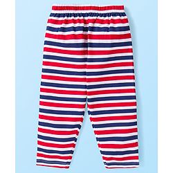 Babyhug Cotton Knit Full Sleeves Night Suit with Paw Patrol & Stripes Print - White
