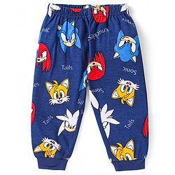 Babyhug Cotton Knit Full Sleeves Night Suit with  Sonic Print - Navy Blue