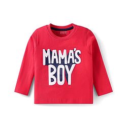 Babyhug Cotton Knit Full Sleeves T-Shirts with Text Print Pack of 3 - Red Blue & Yellow