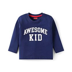 Babyhug Cotton Knit Full Sleeves T-Shirts with Text Print Pack of 3 - Red Blue & Yellow