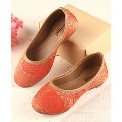 Cute Walk by Babyhug Floral Print Mojaris - Red