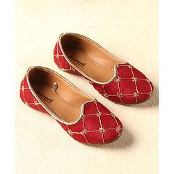 Cute Walk by Babyhug Slip on  Mojaris - Maroon