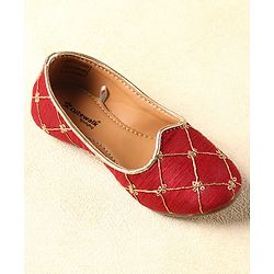 Cute Walk by Babyhug Slip on  Mojaris - Maroon