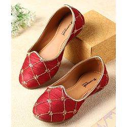 Cute Walk by Babyhug Slip on  Mojaris - Maroon