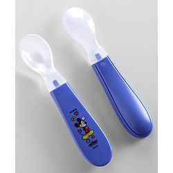Babyhug Disney Mickey Mouse Silicone Spoons Pack of 2 - Navy Blue