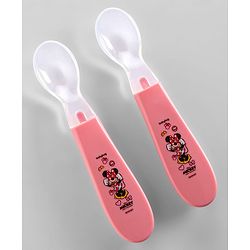 Babyhug Disney Mickey Mouse Silicone Spoons Pack of 2 - Pink