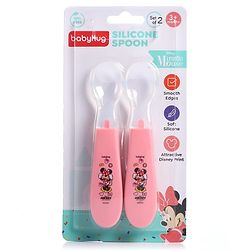 Babyhug Disney Mickey Mouse Silicone Spoons Pack of 2 - Pink
